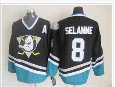 Anaheim Ducks #8 Teemu Selanne Black CCM Throwback Stitched NHL Jersey