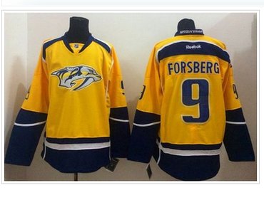 Nashville Predators #9 Filip Forsberg Yellow Home Stitched NHL Jersey