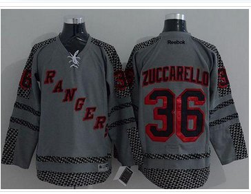 New York Rangers #36 Mats Zuccarello Charcoal Cross Check Fashion Stitched NHL Jersey