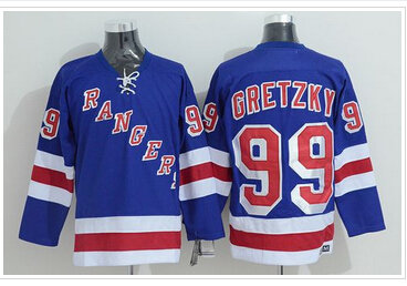 New York Rangers #99 Wayne Gretzky Stitched Blue CCM Throwback NHL Jersey