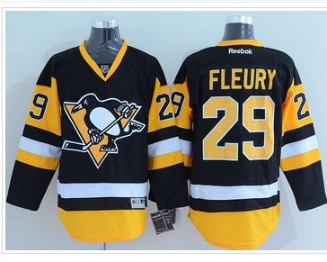 Pittsburgh Penguins #29 Andre Fleury Black Alternate Stitched NHL Jersey