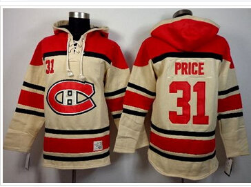 Montreal Canadiens #31 Carey Price Cream Sawyer Hooded Sweatshirt Stitched NHL Jersey Montreal Canadiens #31 Carey Price Cream Sawyer Hooded Sweatshirt Stitched NHL Jersey