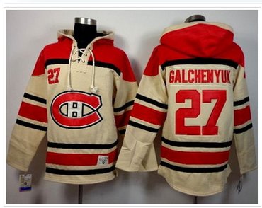 Montreal Canadiens #27 Alex Galchenyuk Cream Sawyer Hooded Sweatshirt Stitched NHL Jersey Montreal Canadiens #27 Alex Galchenyuk Cream Sawyer Hooded Sweatshirt Stitched NHL Jersey