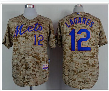 New York Mets #12 Juan Lagares Camo Alternate Cool Base Stitched Baseball Jersey