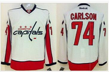 Washington Capitals #74 John Carlson White Stitched NHL Jersey Washington Capitals #74 John Carlson White Stitched NHL Jersey