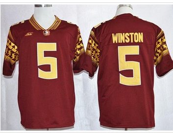 Florida State Seminoles #5 Jameis Winston Red Stitched NCAA Limited Jersey