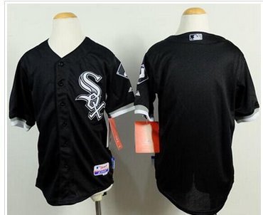 Chicago White Sox Blank Black Cool Base Stitched Youth Baseball Jersey