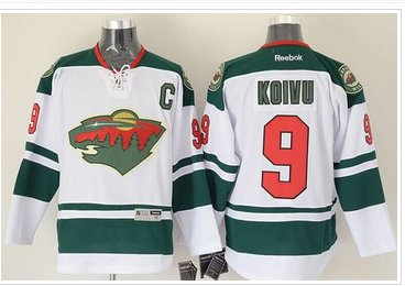Minnesota Wild #9 Mikko Koivu White Stitched NHL Jersey