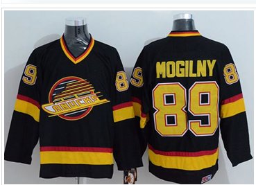 Vancouver Canucks #89 Alexander Mogilny Stitched Black CCM Throwback NHL Jersey