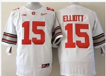 Youth Ohio State Buckeyes #15 Ezekiel Elliott White Stitched NCAA Jersey