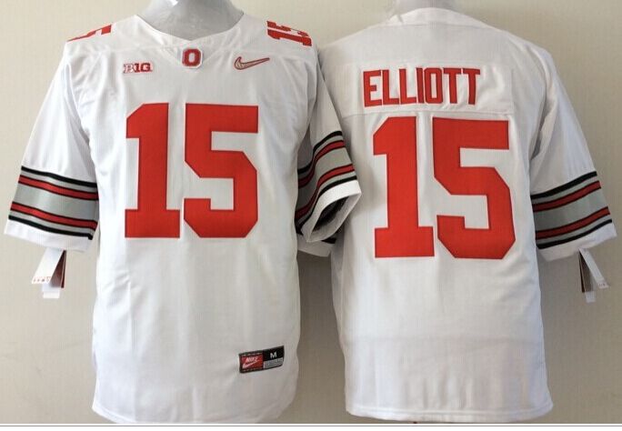 Ohio State Buckeyes #15 Ezekiel Elliott White Stitched NCAA Jersey