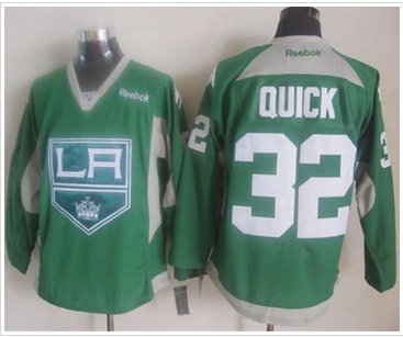 Los Angeles Kings #32 Jonathan Quick Green Practice Stitched NHL Jersey