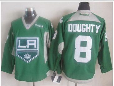 Los Angeles Kings #8 Drew Doughty Green Practice Stitched NHL Jersey