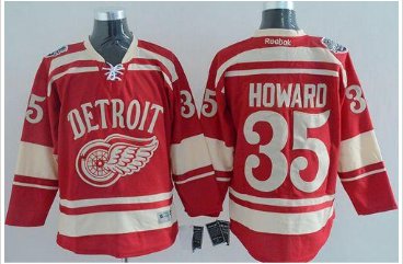 Detroit Red Wings #35 Jimmy Howard Red 2014 Winter Classic Stitched NHL Jersey