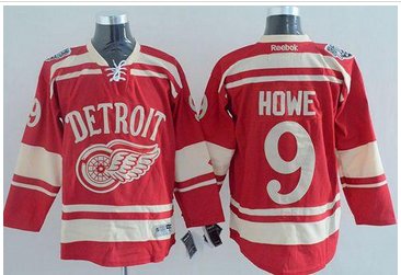 Detroit Red Wings #9 Gordie Howe Red 2014 Winter Classic Stitched NHL Jersey