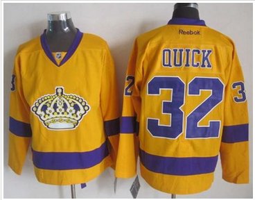 Los Angeles Kings #32 Jonathan Quick Gold Alternate Stitched NHL Jersey