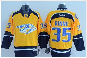 Nashville Predators #35 Pekka Rinne Yellow Home Stitched NHL Jersey