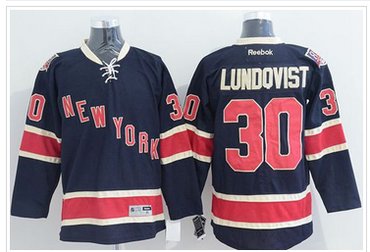 New York Rangers #30 Henrik Lundqvist Stitched Dark Blue 85TH Third NHL Jersey