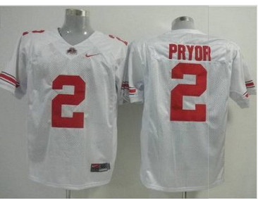 Buckeyes #2 Terrelle Pryor White Embroidered NCAA Jersey