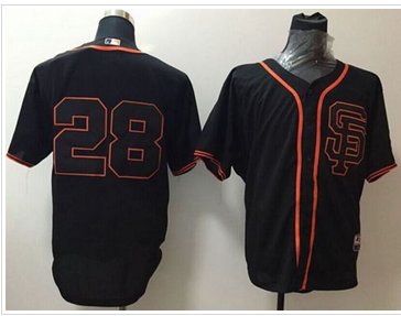San Francisco Giants #28 Buster Posey Black Alternate Cool Base Stitched Baseball Jersey