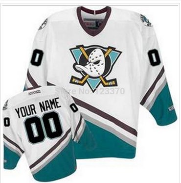 1996-06 Throwback White anaheim mighty ducks Custom NHL jerseys
