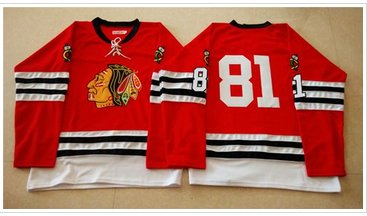 Mitchell And Ness 1960-61 Chicago Blackhawks #81 Marian Hossa Red Stitched NHL Jersey