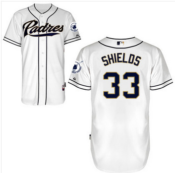 San Diego Padres 33# James Shields white Jersey branco azul Camo da Base costurado San Diego Padres 33# James Shields white Jersey branco azul Camo da Base costurado