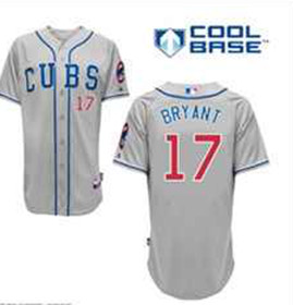 Chicago Cubs #17 kris BRYANT MLB  gray  jersey-1