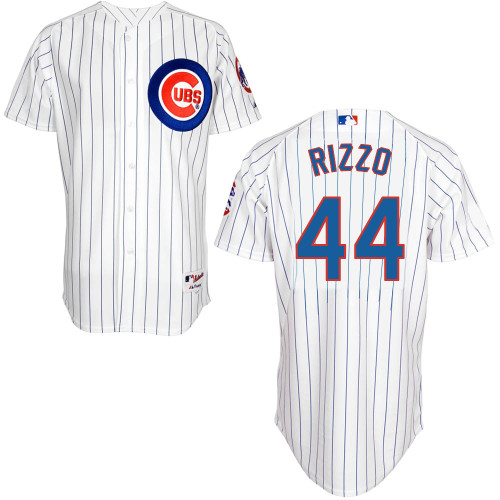 Chicago Cubs 44# Rizzo White Authentic Personalized Home Jersey