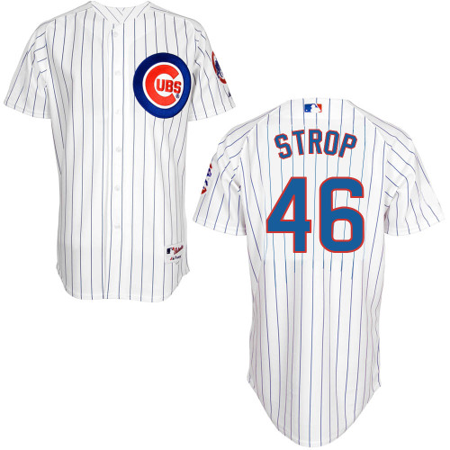 Chicago Cubs 46# Strop White Authentic Personalized Home Jersey