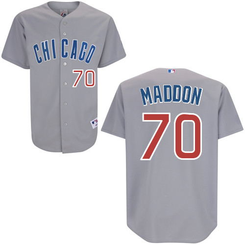 Chicago Cubs 70# Maddon Grey Authentic Personalized Road Jersey