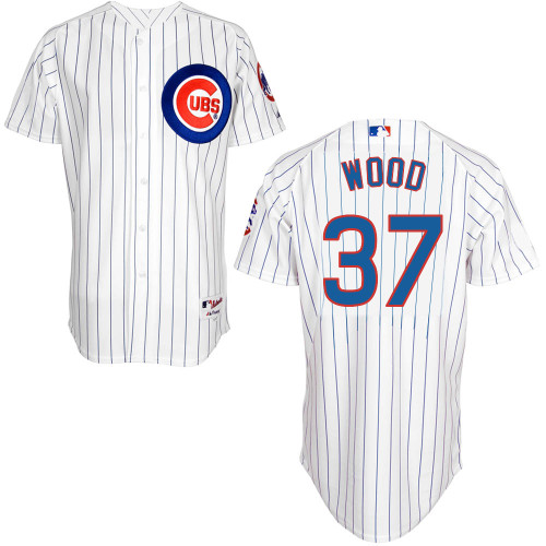 Chicago Cubs 37# Wood White Authentic Personalized Home Jersey