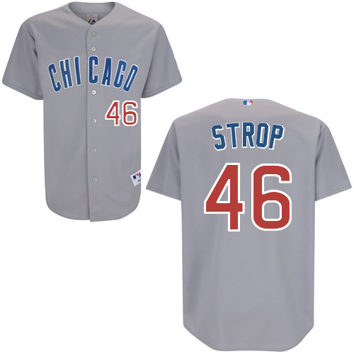 Chicago Cubs 46# Strop Grey Authentic Personalized Road Jersey