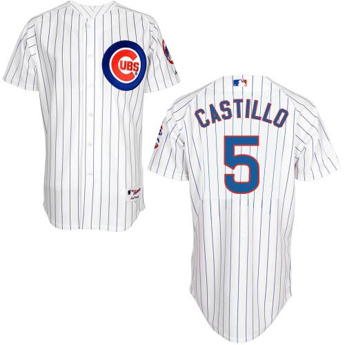 Chicago Cubs 5# Castillo White Authentic Personalized Home Jersey