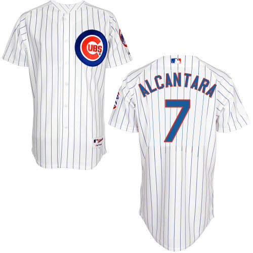 Chicago Cubs7# Alcantara White Authentic Personalized Home Jersey