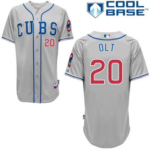 Chicago Cubs 20# Olt Grey Authentic Personalized Road cool Jersey-2