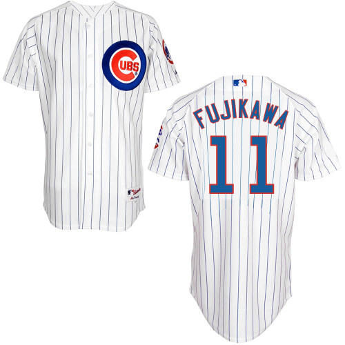 Chicago Cubs 11# Fujikawa White Authentic Personalized Home Jersey