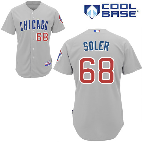 Chicago Cubs 68# Soler Grey Authentic Personalized Road cool Jersey-2
