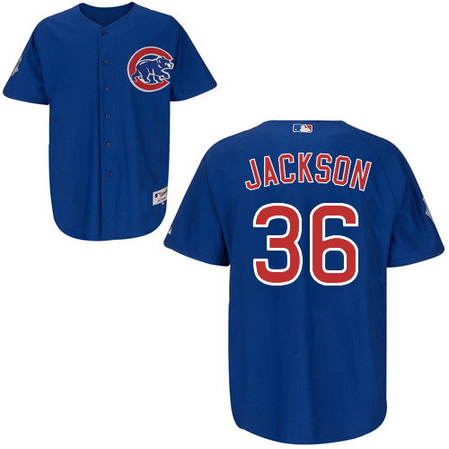 Chicago Cubs 36# Jackson Blue Authentic Personalized Alternate Jersey