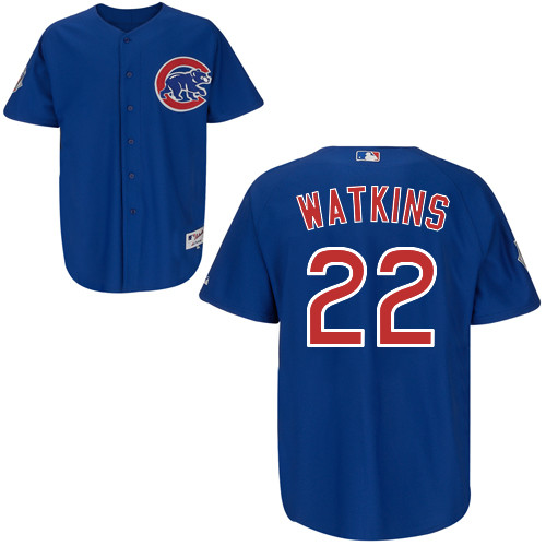 Chicago Cubs 22# Watkins Blue Authentic Personalized Alternate Jersey
