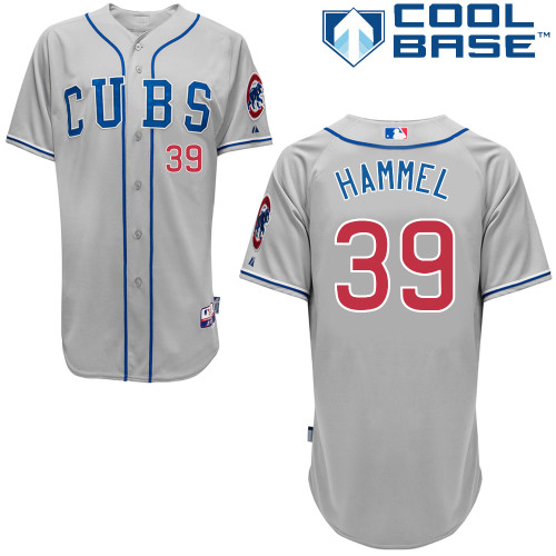 Chicago Cubs 39# Hammel Grey Authentic Personalized Road cool Jersey-2