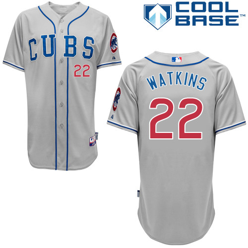 Chicago Cubs 22# Watkins Grey Authentic Personalized Road cool Jersey-2