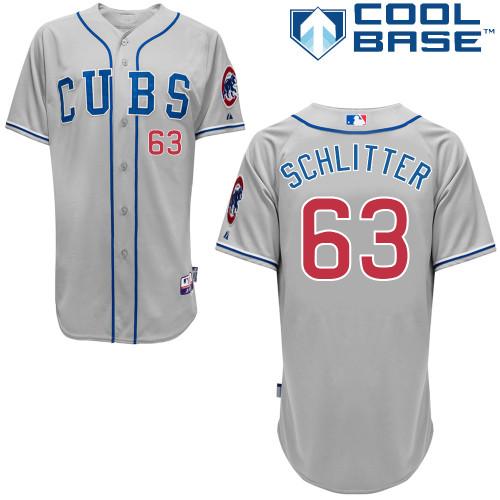Chicago Cubs 63# Schlitter Grey Authentic Personalized Road cool Jersey