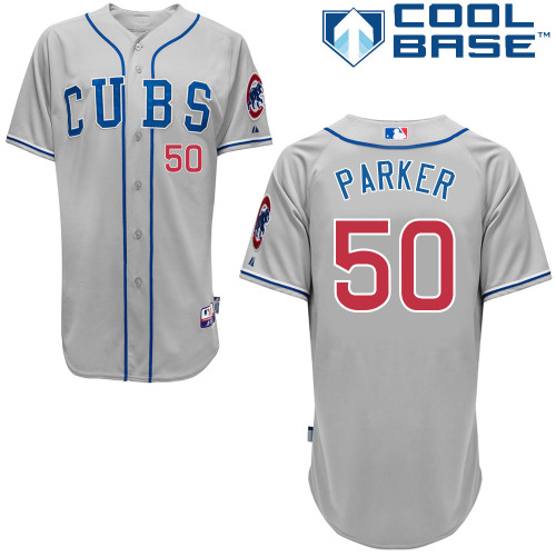 Chicago Cubs 50# Parker Grey Authentic Personalized Road cool Jersey-2