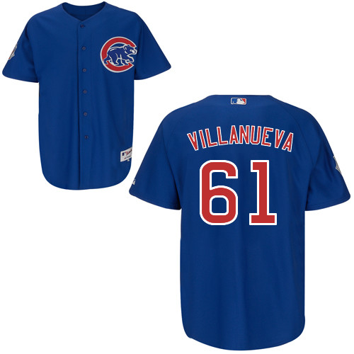 Chicago Cubs 61# Villanueva Blue Authentic Personalized Alternate Jersey