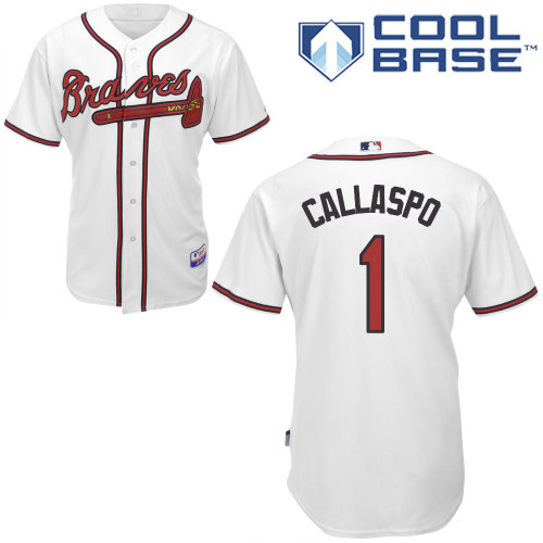 Atlanta Braves #1 Callaspo White Authentic Personalized Home Jersey