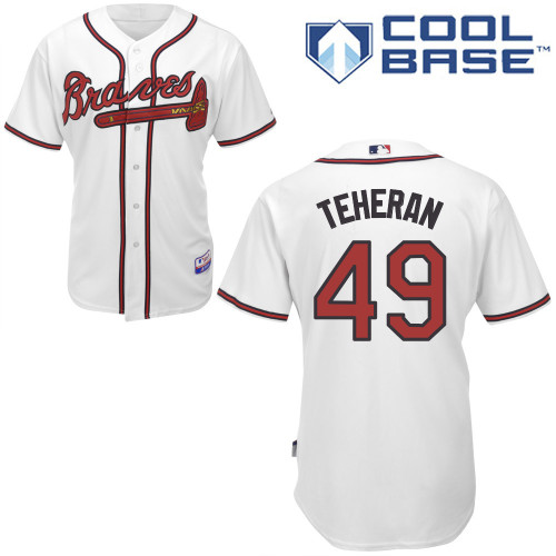 Atlanta Braves #49 Teheran White Authentic Personalized Home Jersey