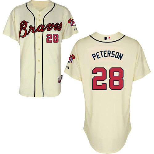 Atlanta Braves #28 Peterson Beige Authentic Personalized Alternate Jersey