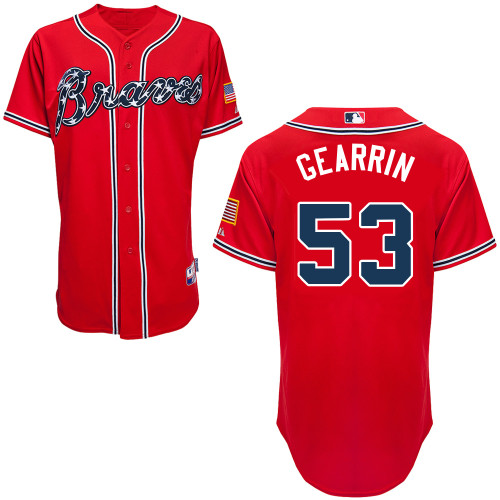 Atlanta Braves #53 Gearrin Red Authentic Personalized Alternate Jersey