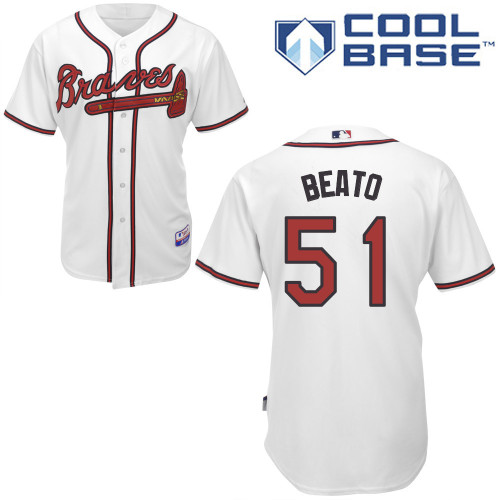 Atlanta Braves #51 Russell White Authentic Personalized Home Jersey